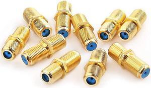 F81 Barrel Connectors High Frequency 3GHz Female to Female FType Adapter Couplers 10 pcs Gold