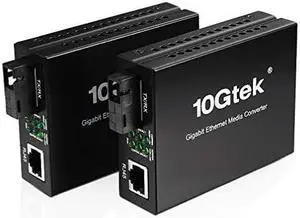Gigabit Singlemode SC Fiber Media Converter 1000M Single SC to 101001000M RJ45 Builtin Singlemode Module SMF 13101550nm 20km 1242 Miles 1 Pair