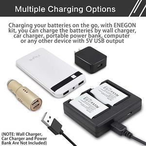 ENEGON Battery 2Pack and Rapid Dual Charger for Sony and Sony ZV1 CyberShot DSCRX100 DSCRX100 IIIIIM4M5M6M7VA DSCRX100M II HDRCX405