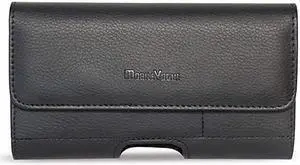 Mobile Vogue Premium EcoFriendly Leather Phone Pouch Belt Clip Holster Compatible with iPhoneGalaxyStyloAndroid Phone with Protective Case on BlackMV500 58 x 32 x 07 in
