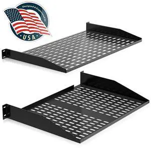 1U+2U Server Rack Shelves Universal Device Server Rack Mounting Tray for Good Air Circulation Cantilever Mount Wall Mount Rack Computer Case Mounting Tray Black Pyle PLRSTN42U