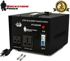 2000 Watt Voltage Converter Transformer Heavy Duty Step UpDown AC 110V120V220V240V Power Converter Circuit Breaker Protection DC 5V USB Port CE Certified 3Year Warranty