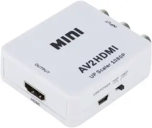 RCA AV to HDMI Converter Adapter Composite AV2HDMI Converter 1080P HDTV DVD (White)