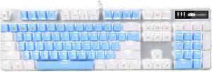 Mechanical Gaming Keyboard, MageGee 2020 New Upgraded Blue Switch 104 Keys White Backlit Keyboards, USB Wired Mechanical Computer Keyboard for Laptop, Desktop, PC Gamers(White & Blue)