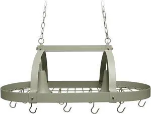 Elegant Designs Slate Gray 2 Light Kitchen Pot Rack with Downlights