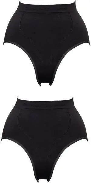 Sunna Character Firm Control High-Waist Panties with Bamboo Charcoal Fabric-1363-BLK-F_2PAIRS