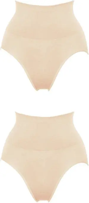 Sunna Character High Waist Slim Wear Panties with Bamboo Charcoal Fabric - 2 pairs-2597-BE-F-1_2PAIRS