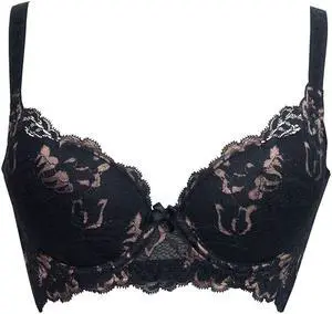 Sunna Character Underwire Bra/Push Up Bra/Shaper Bra/Lace Bra/T Shirt Bra/for Back and Side Support-5072-BLK-32C