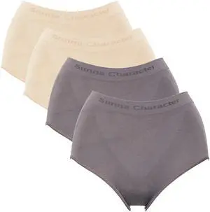 Sunna Character High-Waist Underwear with Bamboo Charcoal Fabric - 4 pairs-1065-BE-GYD_4PAIRS