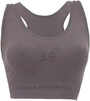 Sunna Character Fast Drying Sports Bra with Bamboo Charcoal - Cross Back-3292-GY-XXL