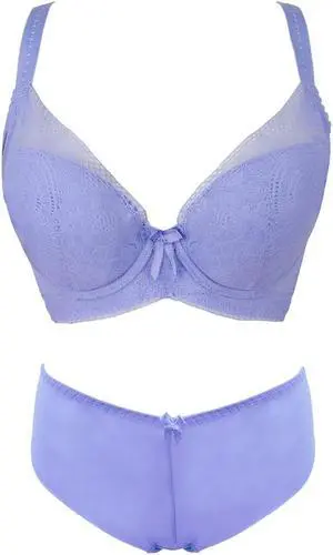 Sunna Character Underwire Bra Set/Push Up Bra Set/Shaper Bra Set/Lace Bra Set/T Shirt Bra Set/for Back and Side Support-1194-PUR-38C_SET_5089U-PUR-L