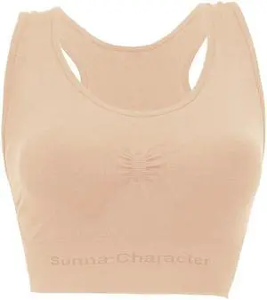 Sunna Character Fast Drying Sports Bra with Bamboo Charcoal - Cross Back-3292-BE-XXL