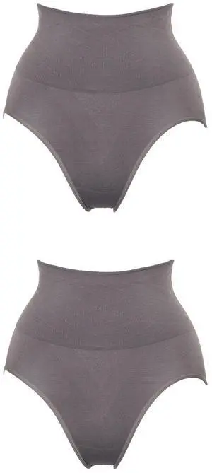 Sunna Character High Waist Slim Wear Panties with Bamboo Charcoal Fabric - 2 pairs-2597-GY-F-1_2PAIRS