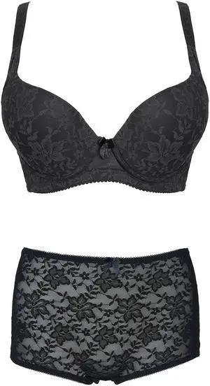 Sunna Character Underwire Bra Set/Push Up Bra Set/Shaper Bra Set/Lace Bra Set/T Shirt Bra Set/for Back and Side Support-5062-BLK-34D_SET_5062U-BLK-M