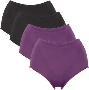 Sunna Character High-Waist Underwear with Bamboo Charcoal Fabric - 4 pairs-1065-BLK-PUD_4PAIRS