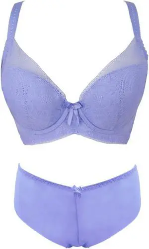Sunna Character Underwire Bra Set/Push Up Bra Set/Shaper Bra Set/Lace Bra Set/T Shirt Bra Set/for Back and Side Support-1194-PUR-36E_SET_5089U-PUR-L