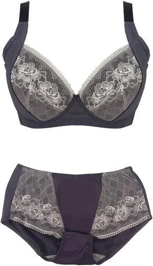 Sunna Character Underwire Bra Set/Push Up Bra Set/Shaper Bra Set/Lace Bra Set/T Shirt Bra Set/for Back and Side Support-1201-GY-42D_SET_1201U-GY-M