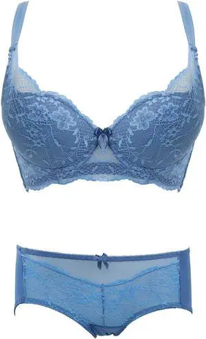 Sunna Character Underwire Bra Set/Push Up Bra Set/Shaper Bra Set/Lace Bra Set/T Shirt Bra Set/for Back and Side Support-5088-BL-32D_SET_5088U-BL-M