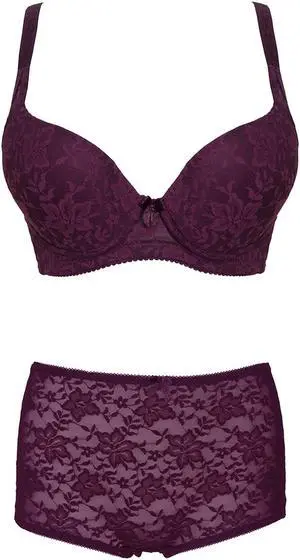 Sunna Character Underwire Bra Set/Push Up Bra Set/Shaper Bra Set/Lace Bra Set/T Shirt Bra Set/for Back and Side Support-5062-BUR-34D_SET_5062U-BUR-L