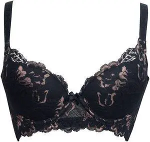 Sunna Character Underwire Bra/Push Up Bra/Shaper Bra/Lace Bra/T Shirt Bra/for Back and Side Support-5072-BLK-32D