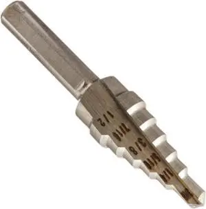 Drill America 1/8 to 1/2 by 1/32 Increments Unibit, HSS Step Drill Bit, VAC1