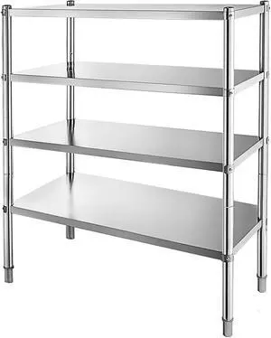 VEVOR Stainless Steel Shelving Units Storage Shelf 4 Tier Kitchen Commercial Storage
