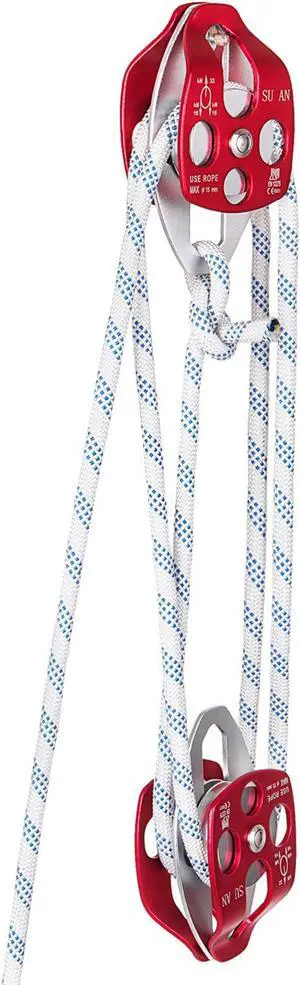 VEVOR Twin Sheave Block And Tackle 7500lb Pulley System 100ft 1/2"double Braid Rope