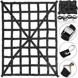 VEVOR 4400LBS Truck Bed Cargo Net 5.5x4.2ft 4 S-Hook straps Reinforced Truck Cargo Net
