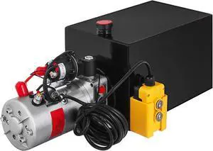 VEVOR 12 Volt Hydraulic Pump For Dump Trailer 15 Quart Steel Single Acting Lifting