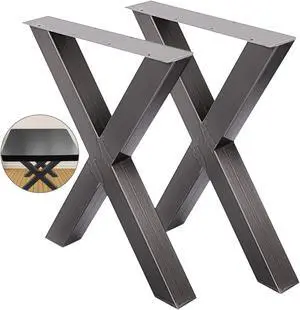 VEVOR Table Legs 28.3" Inch X Shape Dining Table Desk 2pc Heavy Duty Stainless Metal
