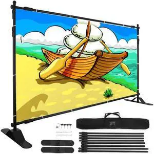 VEVOR 8'backdrop Banner Stand Advertising Printed Display Exhibition Transport