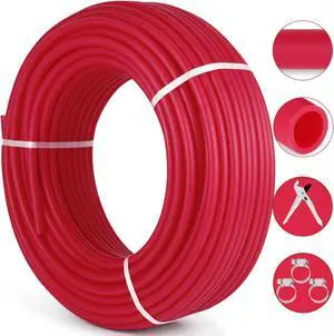 VEVOR 1/2x300ft Pex Tubing Oxygen Barrier O2 Evoh Red Radiant For In Floor Heat