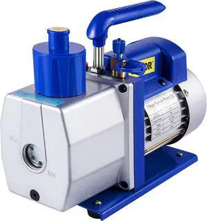 VEVOR 7 CFM Vacuum Pump Single Stage Rotary Vane 1/2 HP Deep HVAC AC Air Tool Blue New