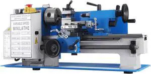 VEVOR Mini Metal Milling Lathe 7x14 in Infinitely Variable Speed Nylon Gear 550W
