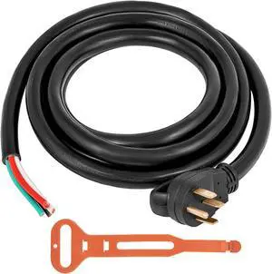 VEVOR 30' 50a Rv Camp Power Cord Generator Cord 6/3 + 8/1 Awg Nema 14-50p To Bare Wire