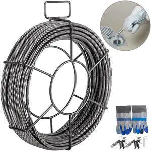 VEVOR Drain Cable Sewer Cable 50ft 1/2in Drain Cleaning Cable Auger Snake Pipe