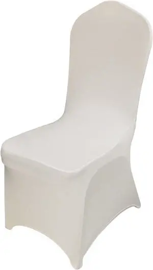 VEVOR 100 Pcs Ivory Chair Covers Polyester Spandex Stretch Slipcovers Wedding Party