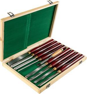 VEVOR Wood Chisel Sets Lathe Chisels 8pcs For Wood Root Furniture Carving Lathe Red