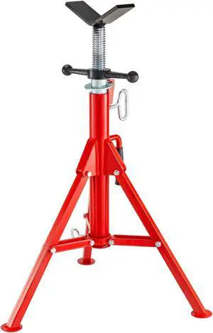 VEVOR Pipe Stand Fold-a-jack V Head, Pipe Capacity 12", Height 28"-52", 2500 Lbs Steel