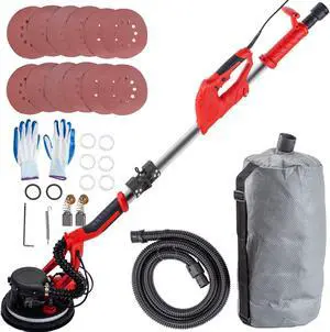VEVOR 9" Drywall Sander 850w Vacuum System Folding 6 Speeds Led Strip Light