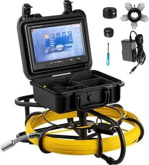 VEVOR 150ft Pipe Inspection Camera HD 1200 TVL Drain Sewer Camera 9 in. LCD Monitor