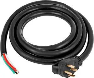 VEVOR 15'  50a  Generator Power Cord Rv Camp 6/3 + 8/1 Awg Nema 14-50p To Bare Wire