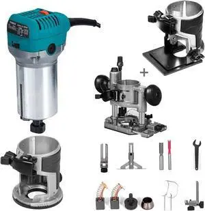 VEVOR 110v 710w Compact Router Trimmer Kit Electric Variable Speed Woodworking Machine