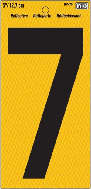 HY-KO 5624796 NUMBER 7 YELLOW 5""REFLCT (Pack of 10)