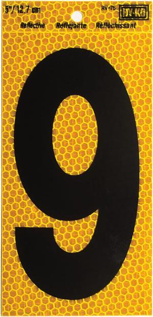 HY-KO 5624861 NUMBER 9 YELLOW 5""REFLCT (Pack of 10)