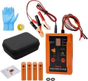 THIKPO Universal Fuel Injector Tester and Cleaner Tool Kit, DIY Cleaning Tool Kit, 8 Pulse Modes, 4 Wire Dual Channel for 2 Fuel Injectors, 4 Size Cleaning Adapters, 12V/5V Output Power