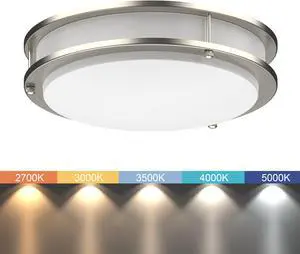 DYMOND LED Ceiling Light | All-in-ONE Adjustable Light Color | Selectable 5- WAY CCT (2700K/3000K/3500K/4000K/5000K) | Double Ring | Dimmable | Flush mount