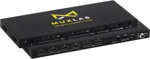 MuxLab 4x2 HDMI 2.0 Matrix Switch/Splitter | Supports 4K@60Hz, 4:4:4, HDR, ARC, HDCP 2.2 | 4 Input and 2 Output Control with IR Remote & Front Panel Buttons