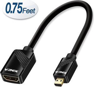 XINCA Micro HDMI to HDMI Female Cable Adapter 34AWG for SJCAM SJ4000, SJCAM SJ4000 Wifi, SJCAM SJ5000, SJCAM SJ5000 Wifi