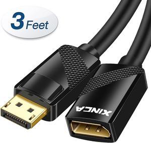 XINCA DisplayPort Extension Cable 3Ft 4K UHD Monitor Audio Video compatible con MacBook Air  Microsoft Surface Pro  monitor  proyector